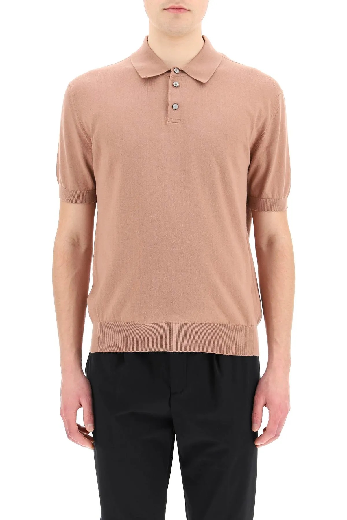 Z Zegna Short-Sleeved Knit Polo Shirt