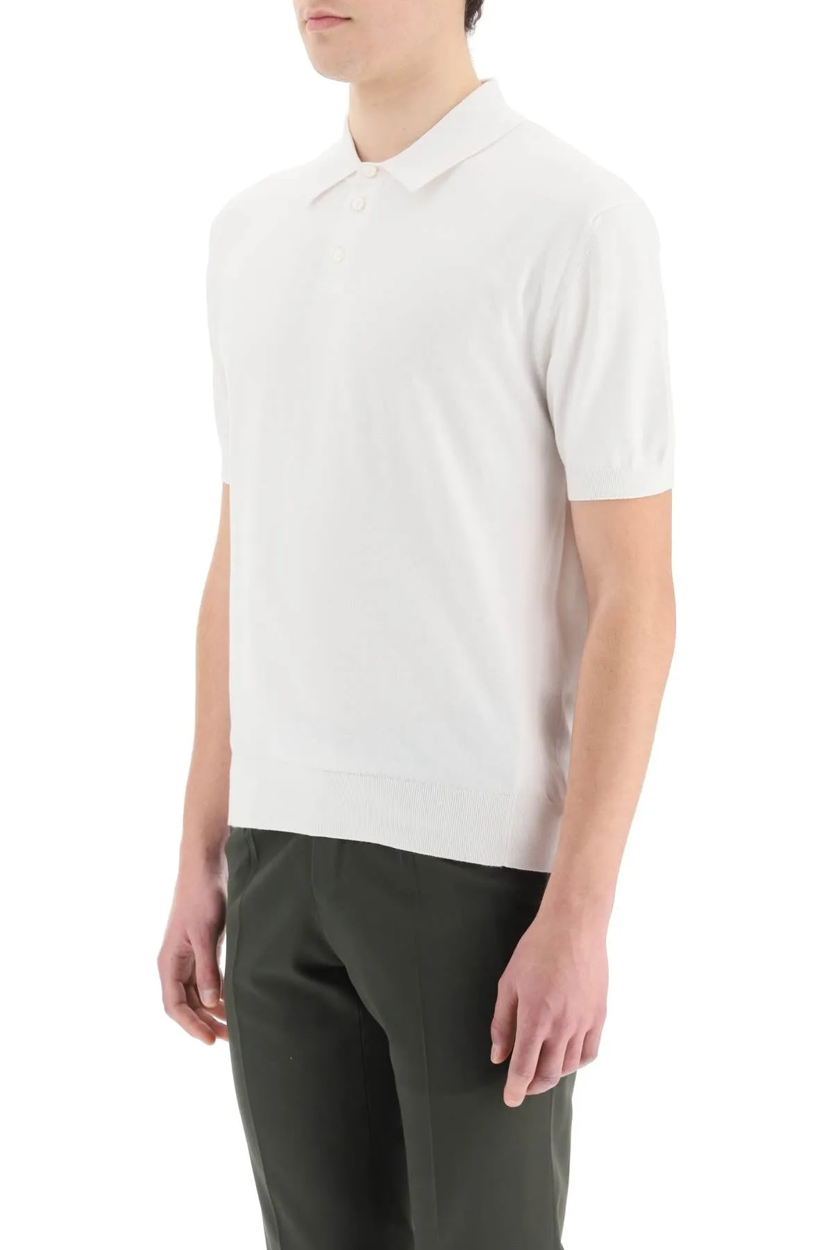 Z Zegna Short-Sleeved Knit Polo Shirt