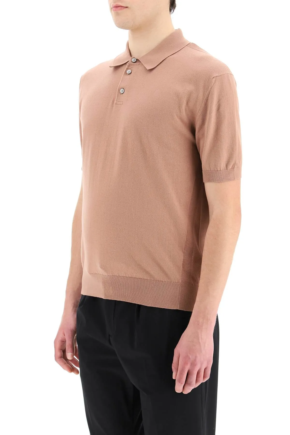 Z Zegna Short-Sleeved Knit Polo Shirt